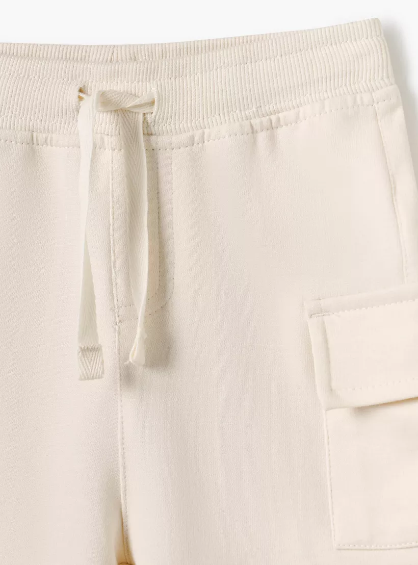 Juniors Solid Shorts with Pockets and Drawstring Closure-3