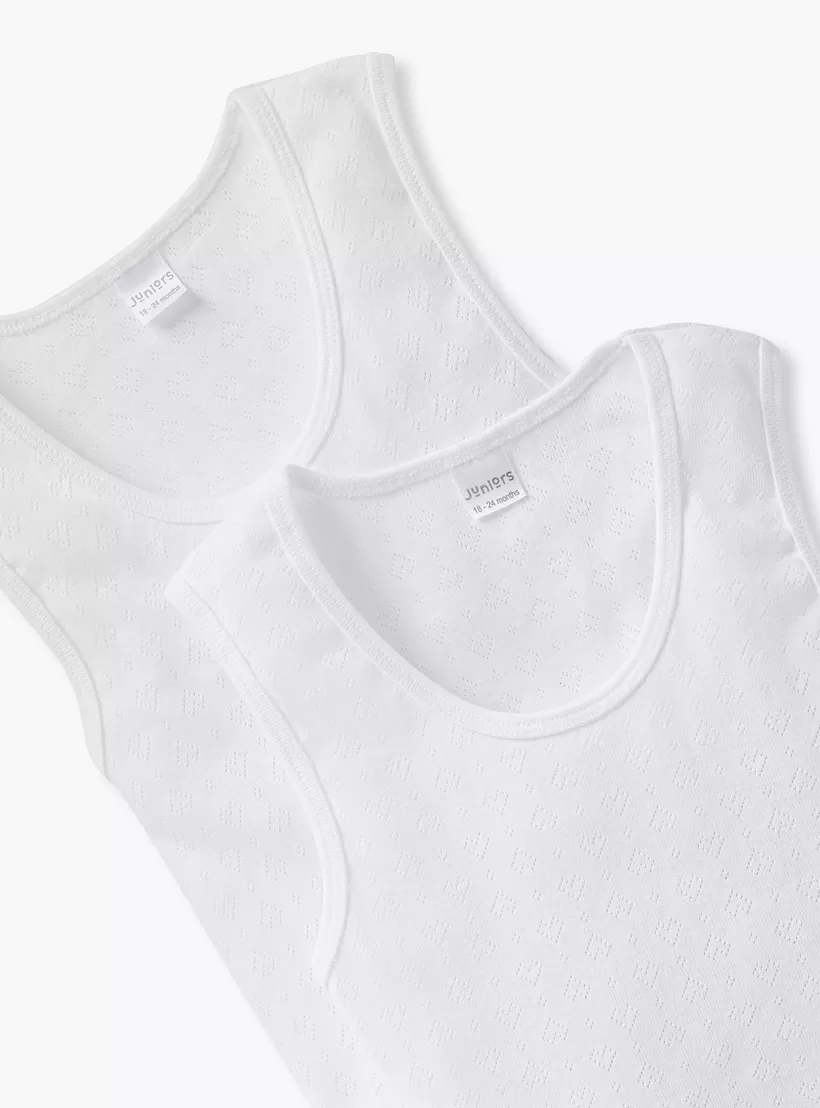 Juniors Solid Sleeveless Vest - Set of 2-3