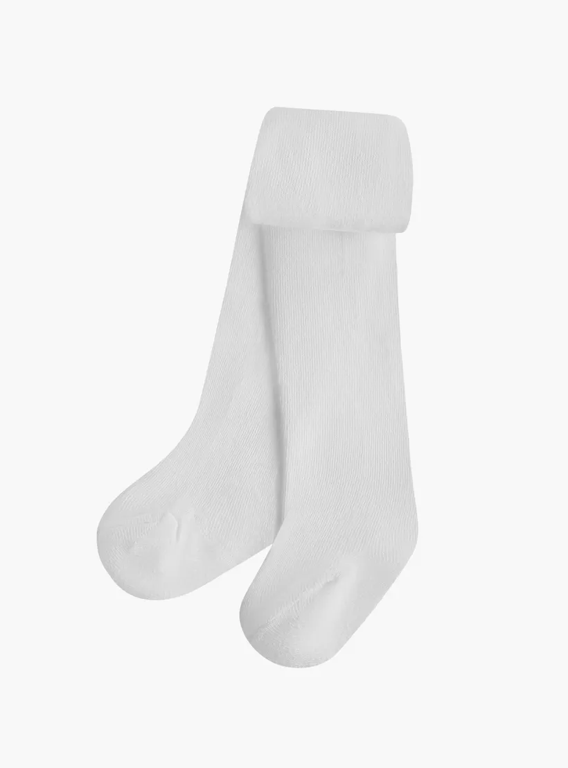 Juniors Solid Tights with Elasticated Waistband - Set of 2-3