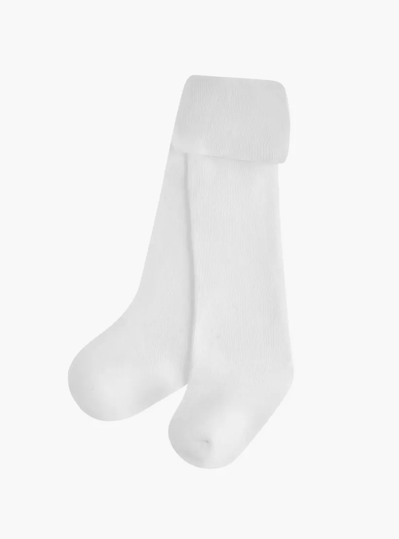 Juniors Solid Tights with Elasticised Waistband - Set of 3-2
