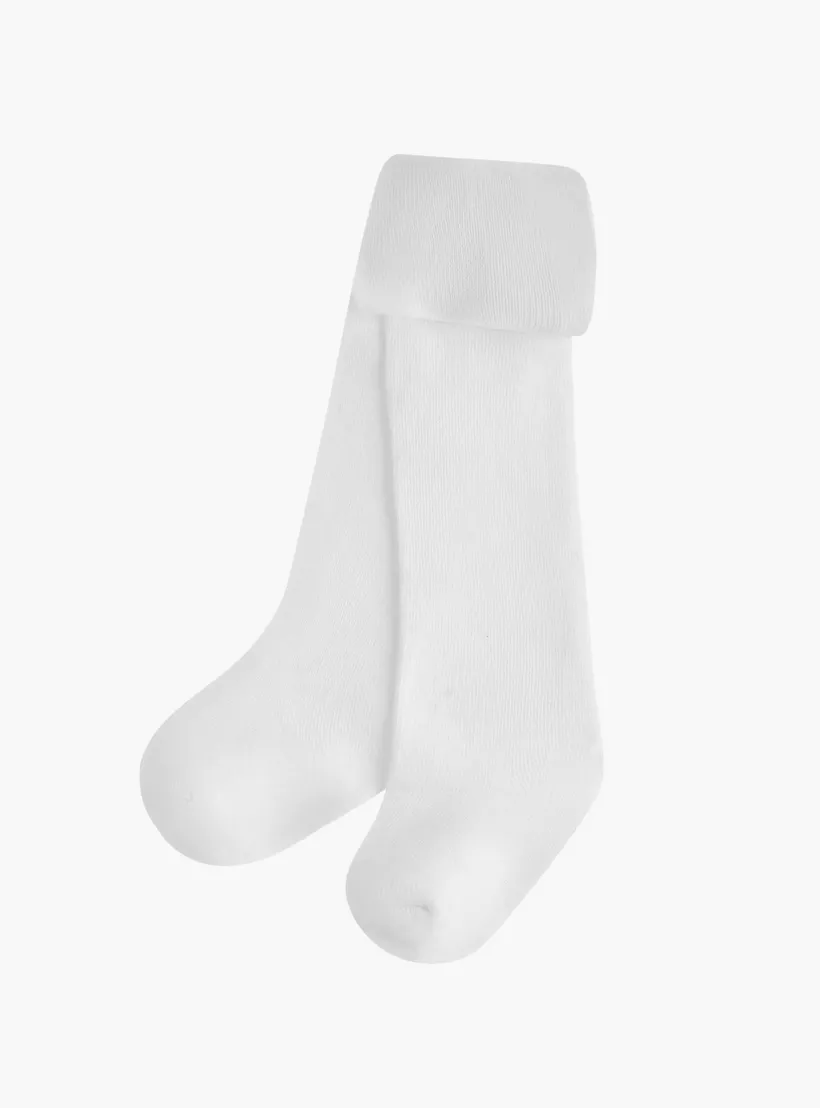 Juniors Solid Tights with Elasticised Waistband - Set of 3-3