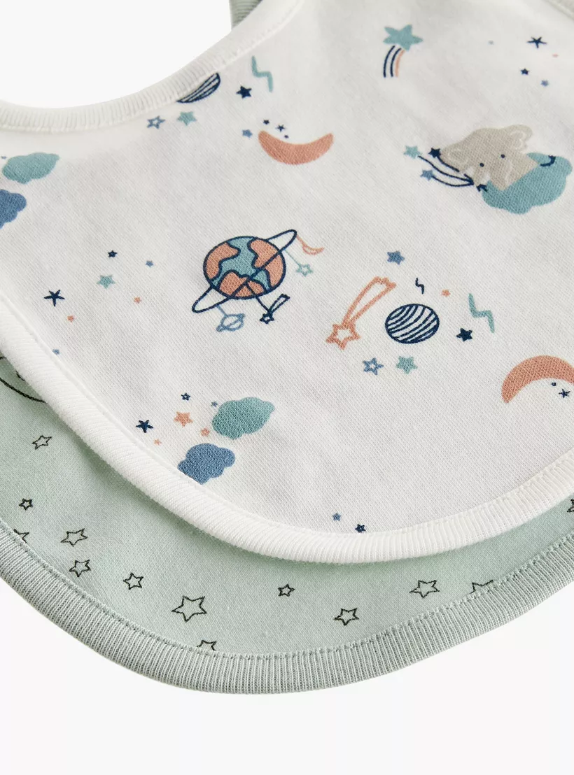 Juniors Space Print Bib with Button Closure - Set of 2-2