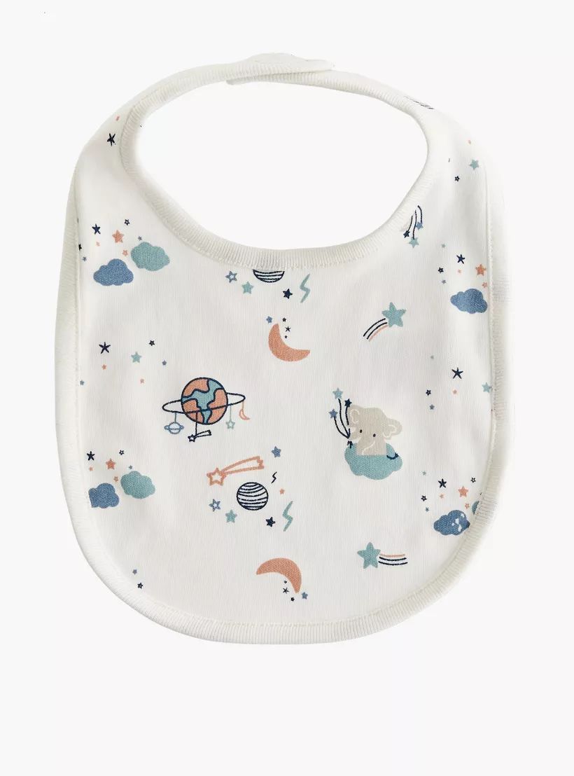 Juniors Space Print Bib with Button Closure - Set of 2-4