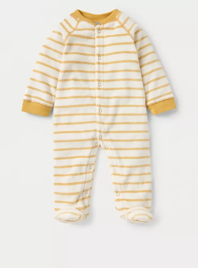Juniors Striped Closed Feet Sleepsuit with Long Sleeves-1