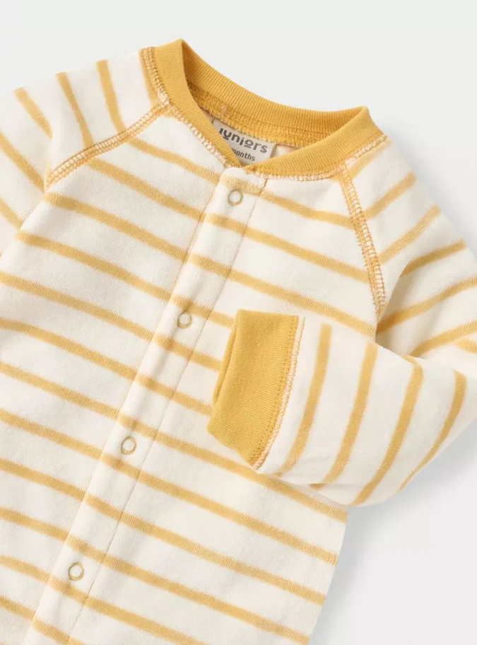 Juniors Striped Closed Feet Sleepsuit with Long Sleeves-3