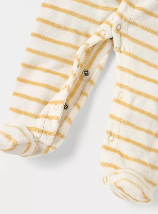 Juniors Striped Closed Feet Sleepsuit with Long Sleeves-4
