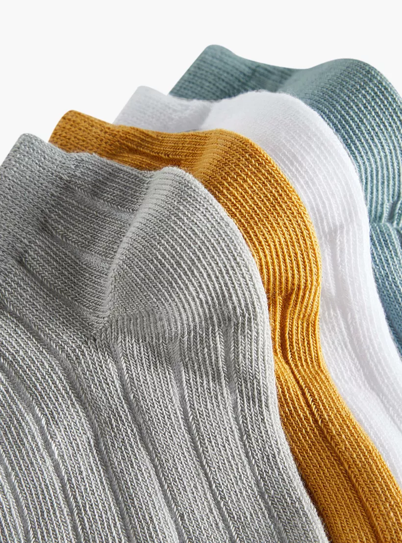 Juniors Textured Ankle Length Socks - Set of 4-4