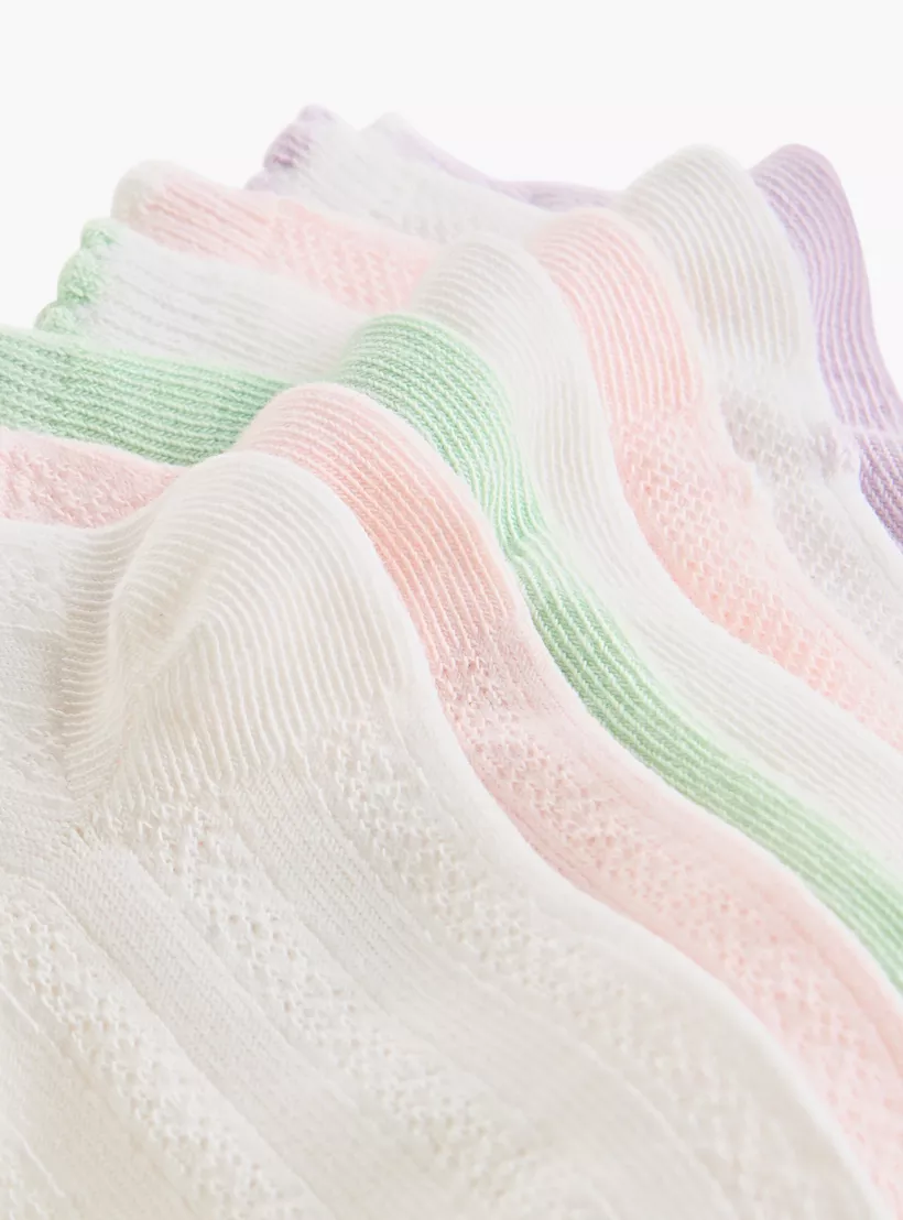 Juniors Textured Ankle Length Socks - Set of 7 -4