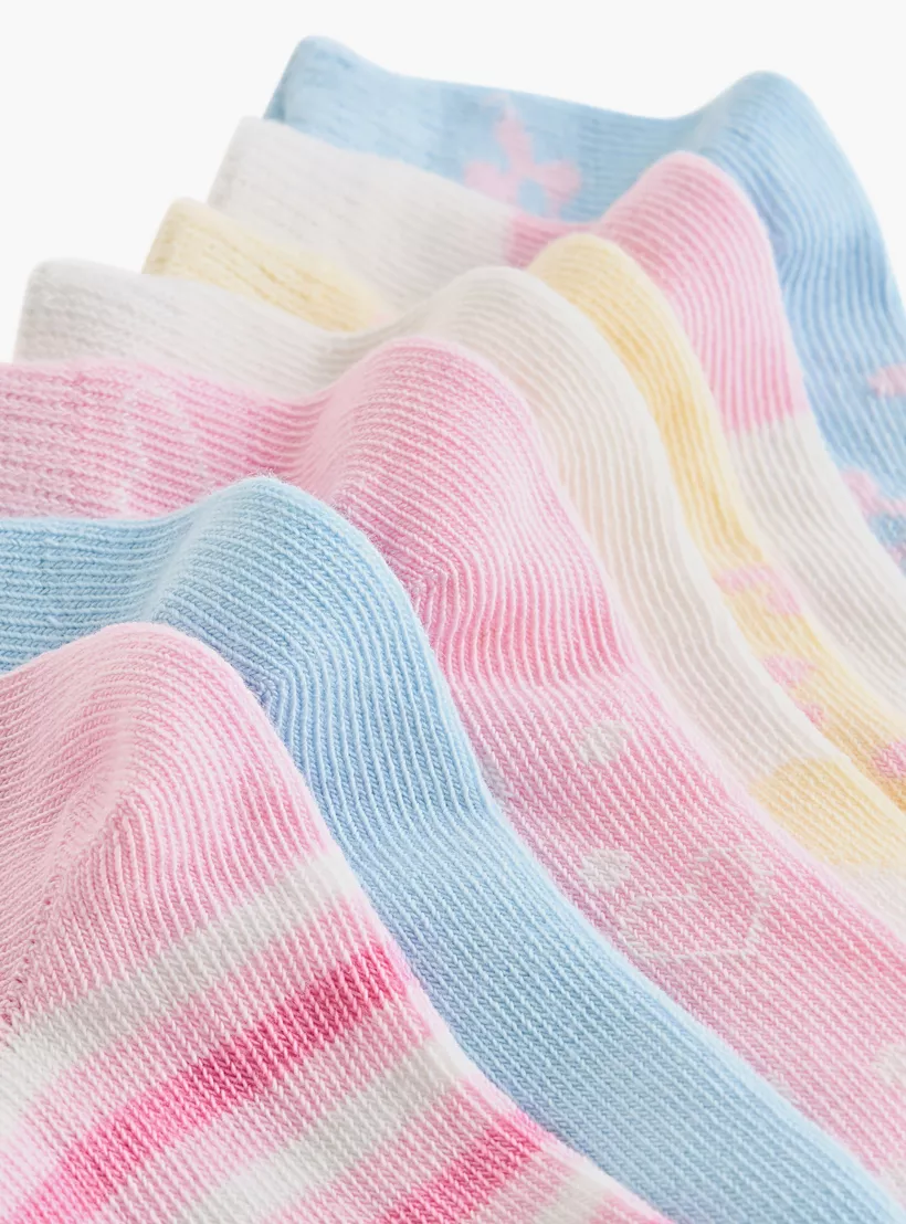 Juniors Textured Ankle Length Socks - Set of 7-4