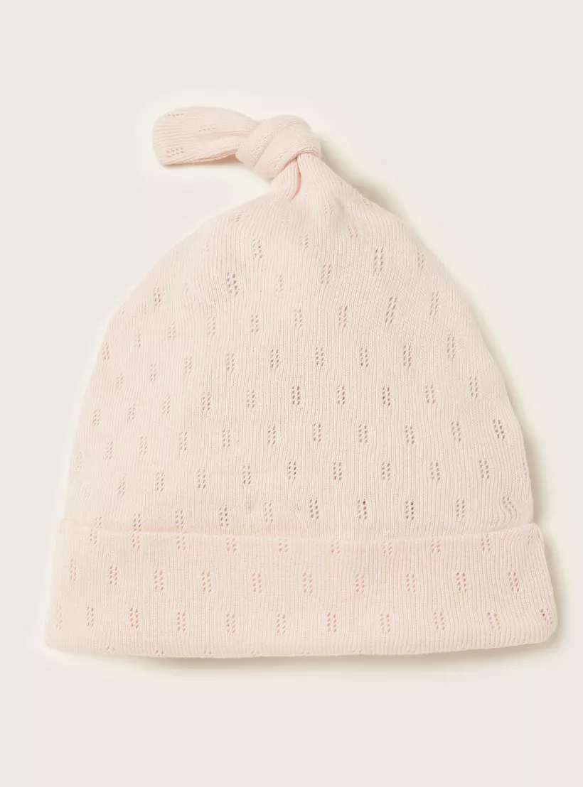 Juniors Textured Beanie Cap with Knot Detail - Set of 2-2