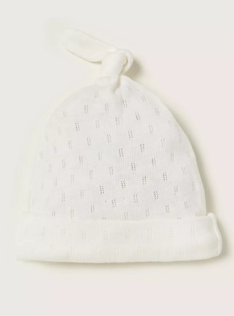 Juniors Textured Beanie Cap with Knot Detail - Set of 2-3