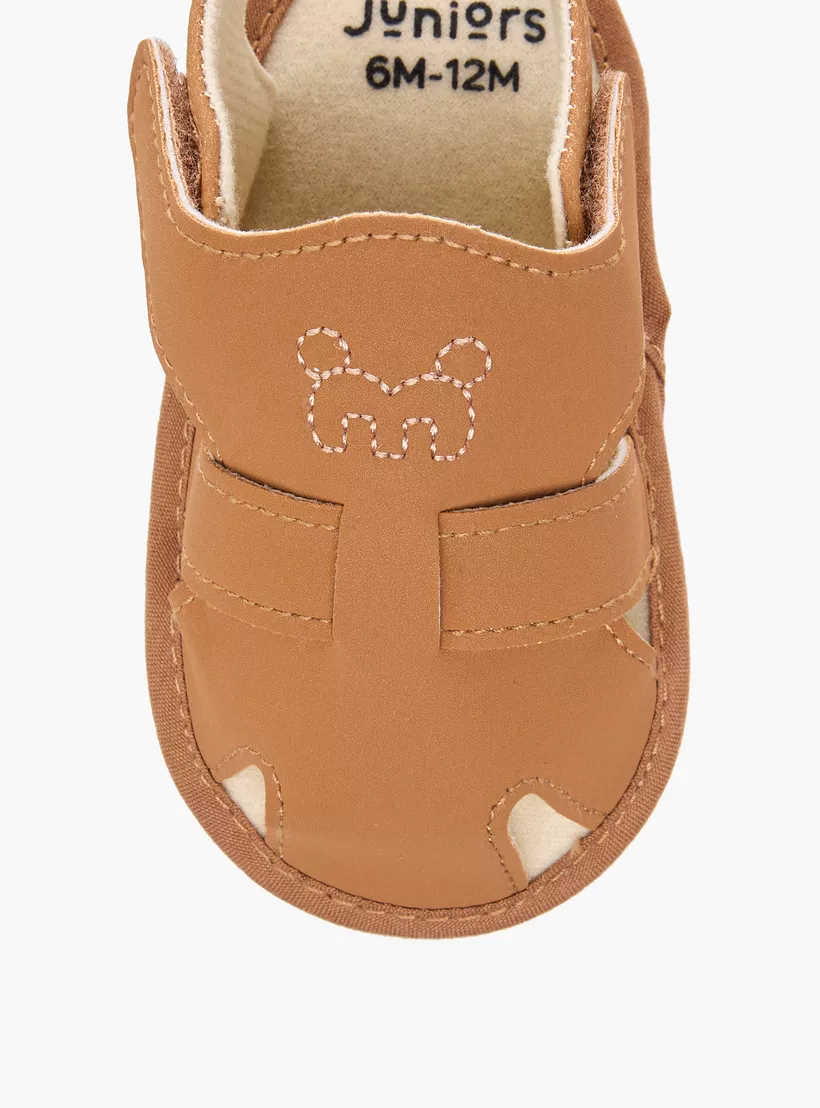 Juniors Textured Booties with Hook and Loop Closure -3