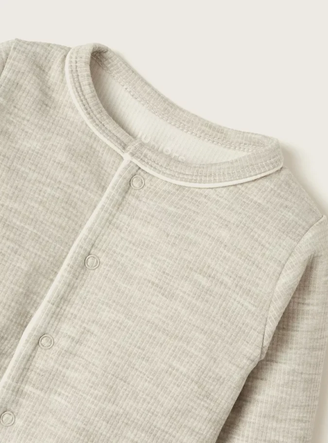 Juniors Textured Sleepsuit with Long Sleeves-2