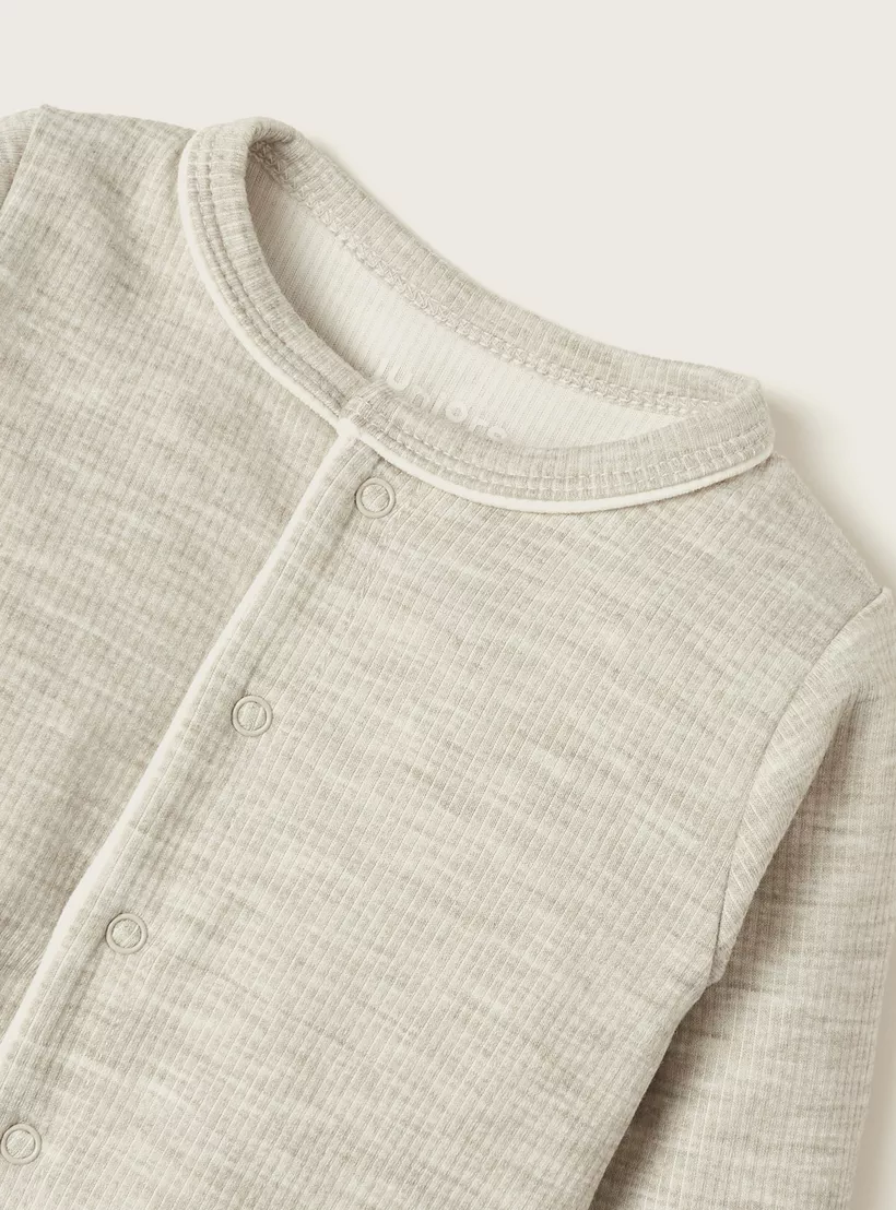Juniors Textured Sleepsuit with Long Sleeves-2