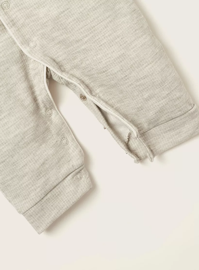 Juniors Textured Sleepsuit with Long Sleeves-3