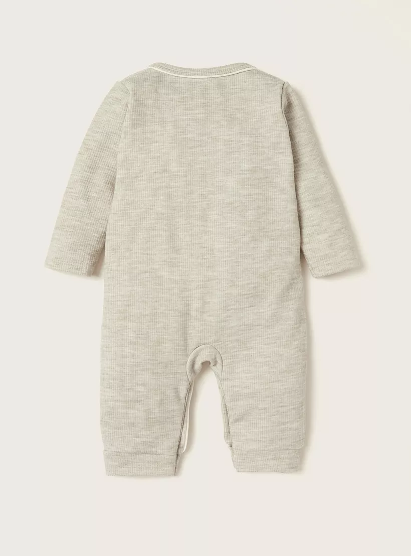 Juniors Textured Sleepsuit with Long Sleeves-4