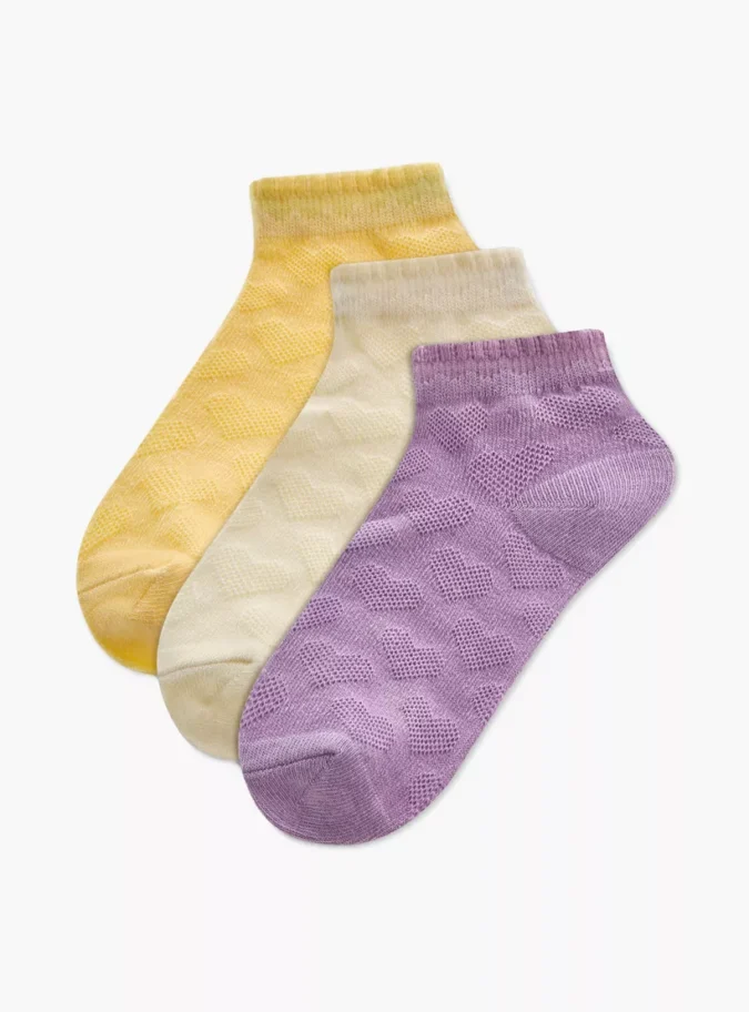 Juniors Textured Socks with Scallop Hem - Set of 3-1