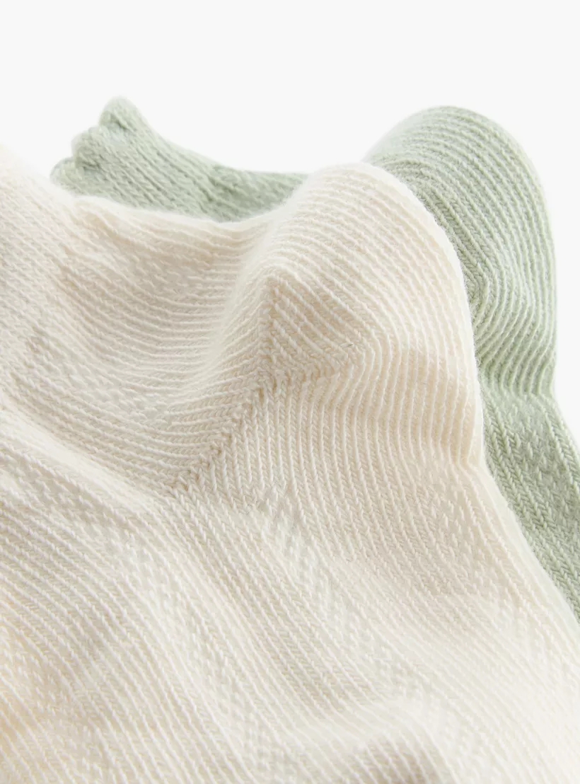 Juniors Textured Socks with Scalloped Hem - Set of 2-4