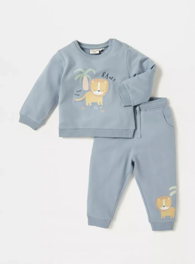 Juniors Tiger Print Sweatshirt and Jog Set-1