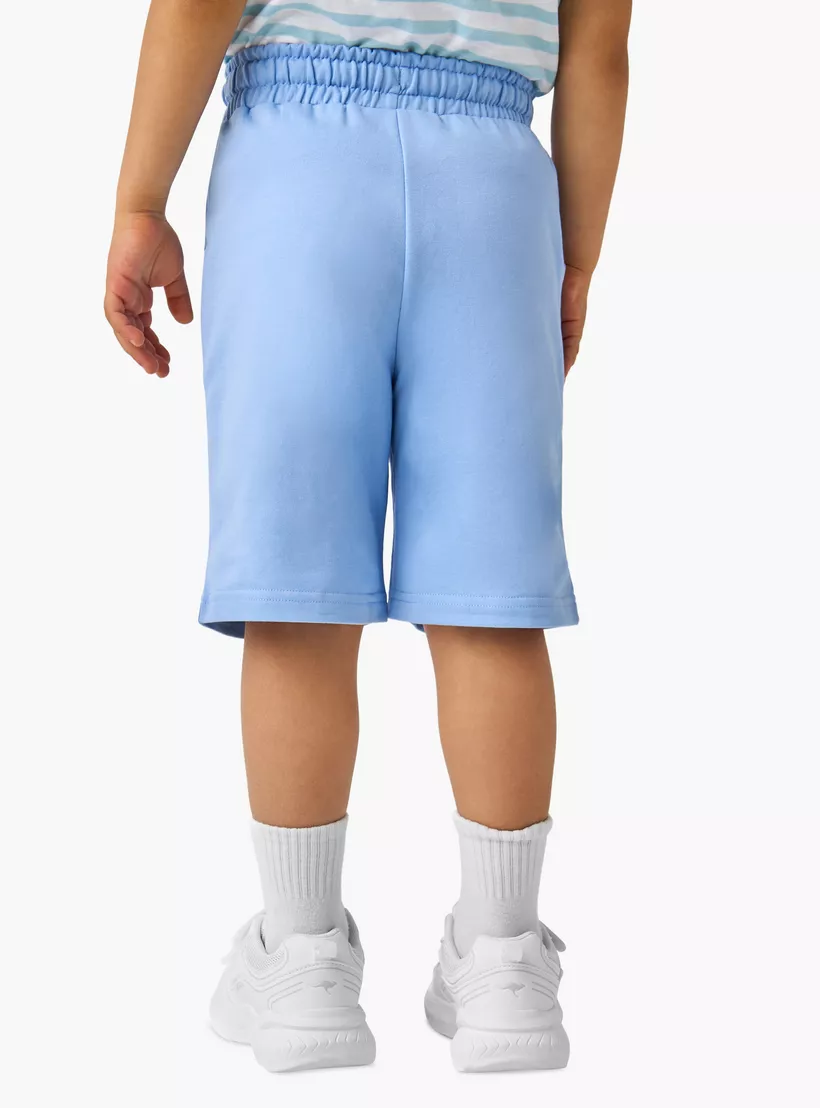 Juniors Typographic Applique Shorts with Drawstring Closure and Pockets-3