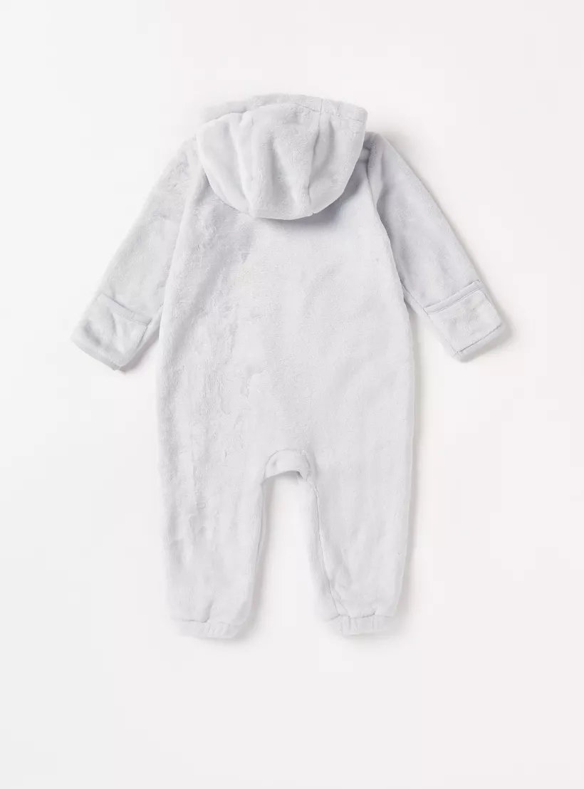 Juniors Unicorn Applique Romper with Hood and Zip Closure-4