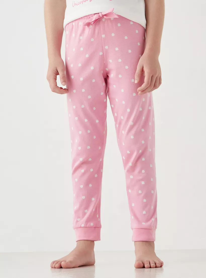 Juniors Unicorn Print T-shirts and Pyjamas - Set of 2-3