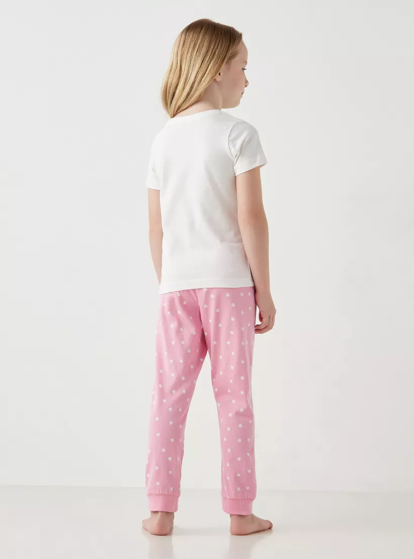 Juniors Unicorn Print T-shirts and Pyjamas - Set of 2-4