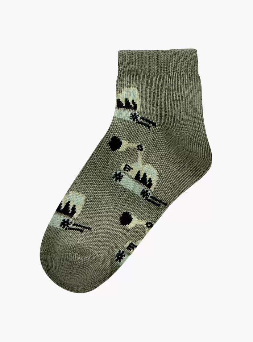 Juniors Vehicle Print Ankle Length Socks - Set of 3-2