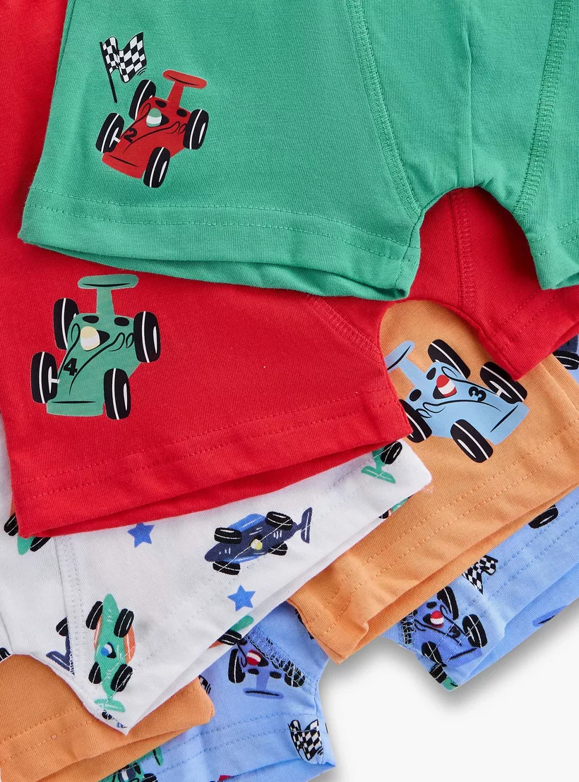 Juniors Vehicle Print Boxers - Set of 5-4