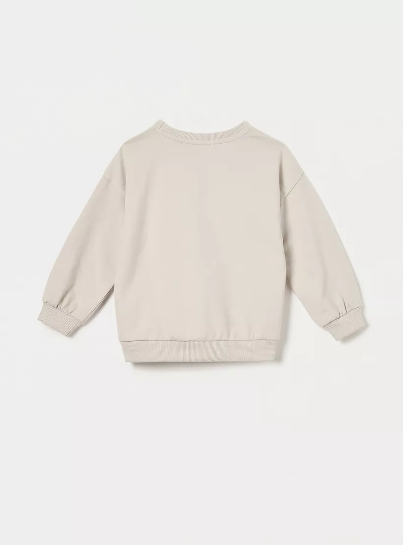 Juniors Vehicle Print Pullover with Crew Neck and Long Sleeves-2