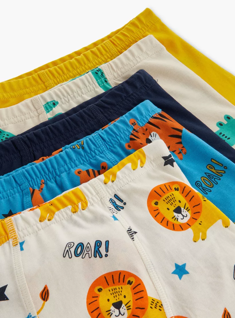 Juniors Wild Animal Print Boxers - Set of 5-3