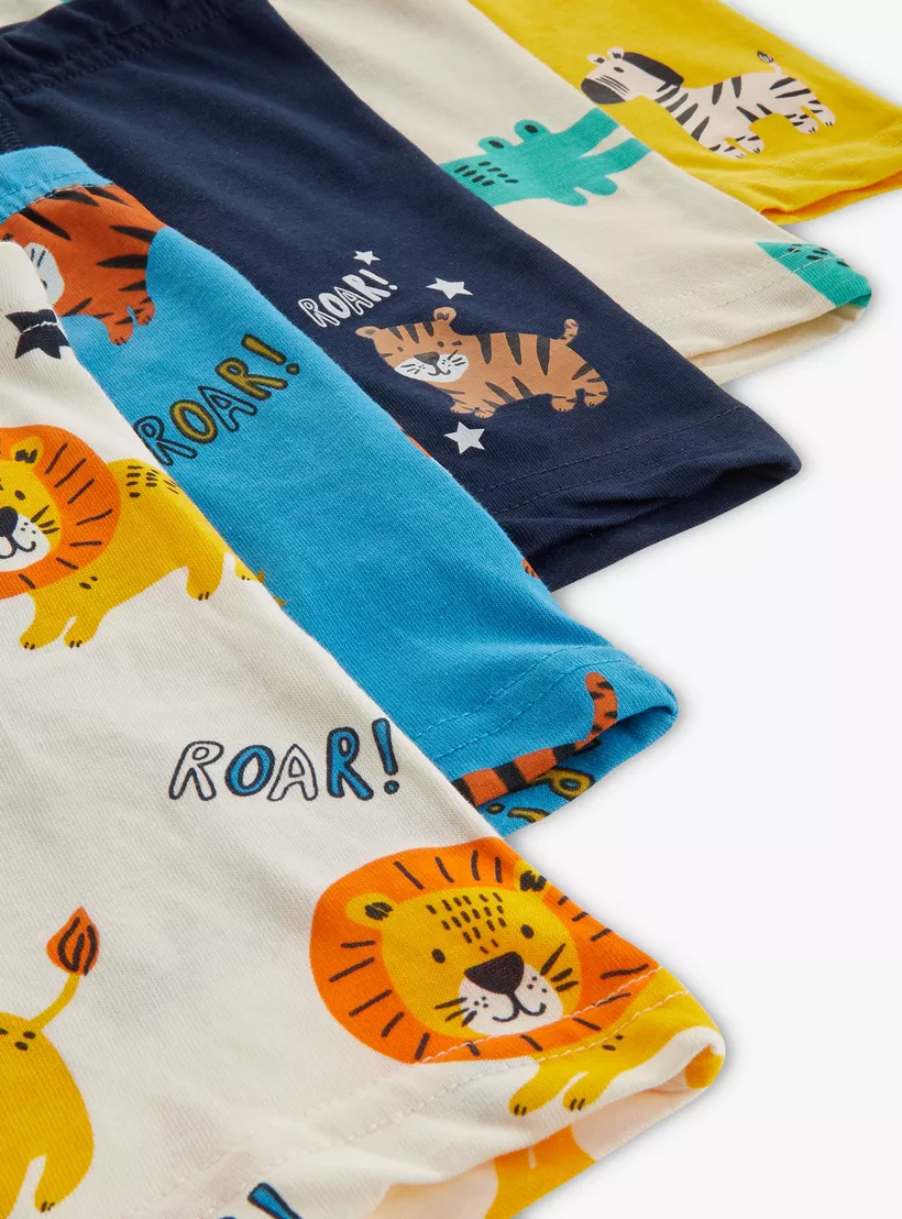 Juniors Wild Animal Print Boxers - Set of 5-4