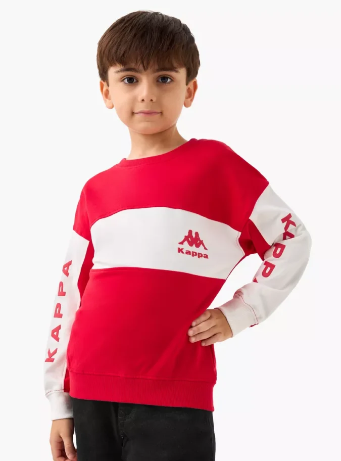 Kappa Colourblock Crew Neck Sweatshirt with Long Sleeves-1