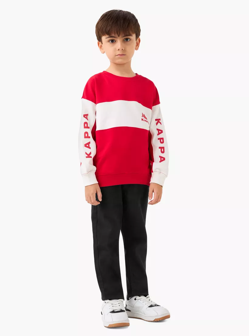 Kappa Colourblock Crew Neck Sweatshirt with Long Sleeves-2