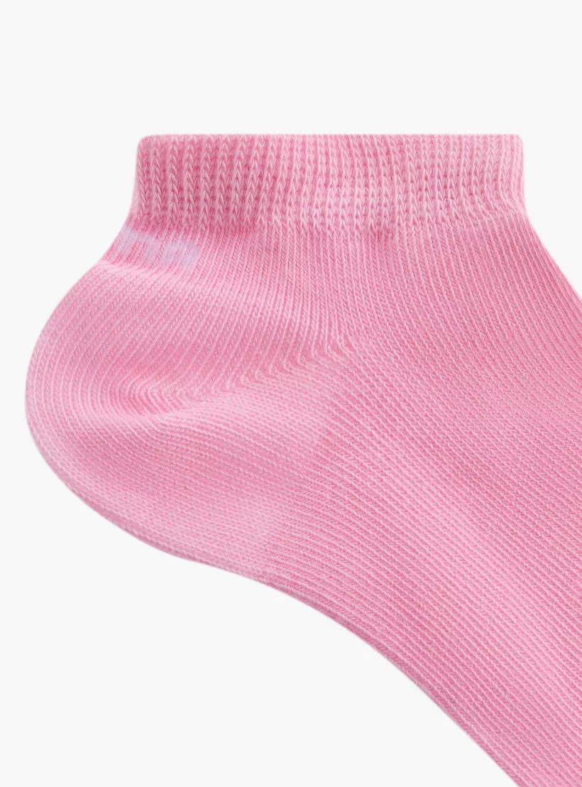 PUMA Logo Print Ankle Length Socks - Set of 3-3