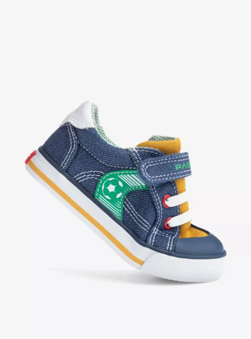 Pablosky Boys' Panelled Canvas Shoes with Hook and Loop Closure-4