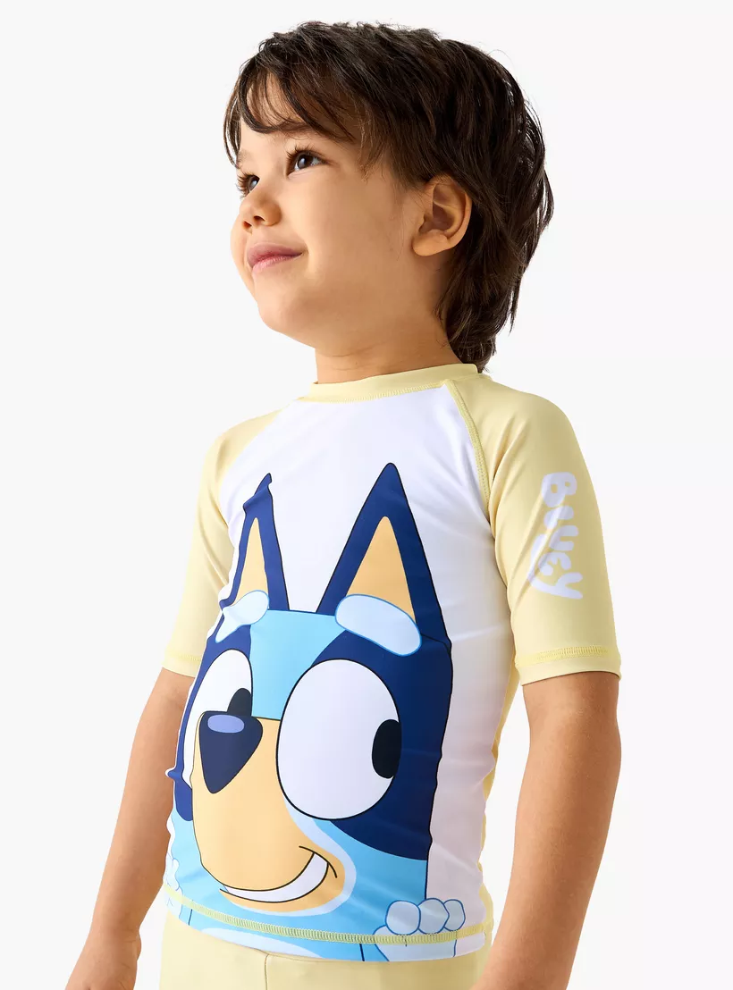 Printed Swim T-shirt and Shorts Set-2
