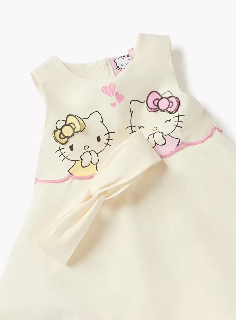 Sanrio Hello Kitty Print Sleeveless Dress with Headband-4