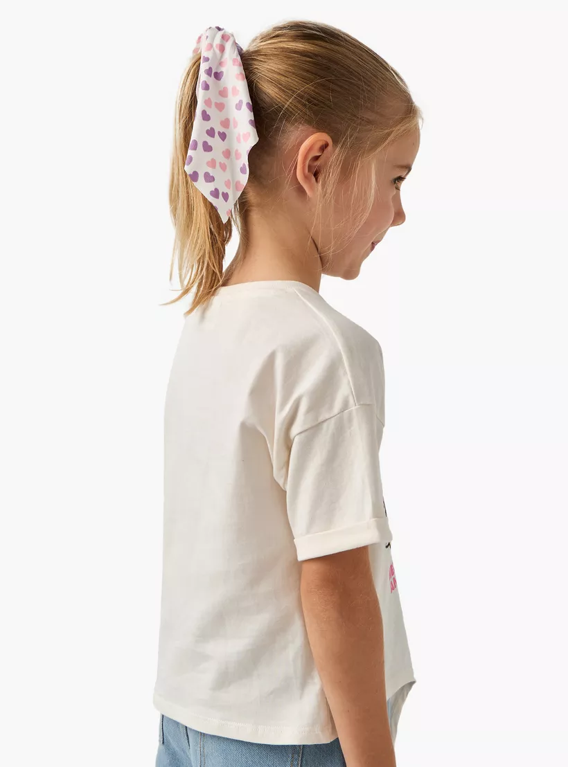 Sanrio Hello Kitty and Friends Print T-shirt with Short Sleeves-3