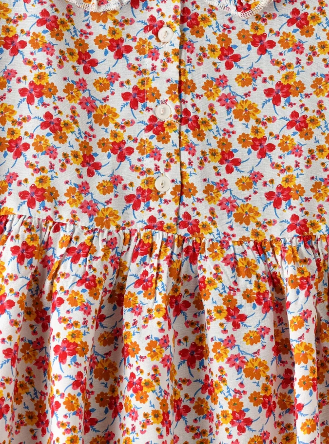 UniqKidz Floral Printed Long Sleeves Dress-3