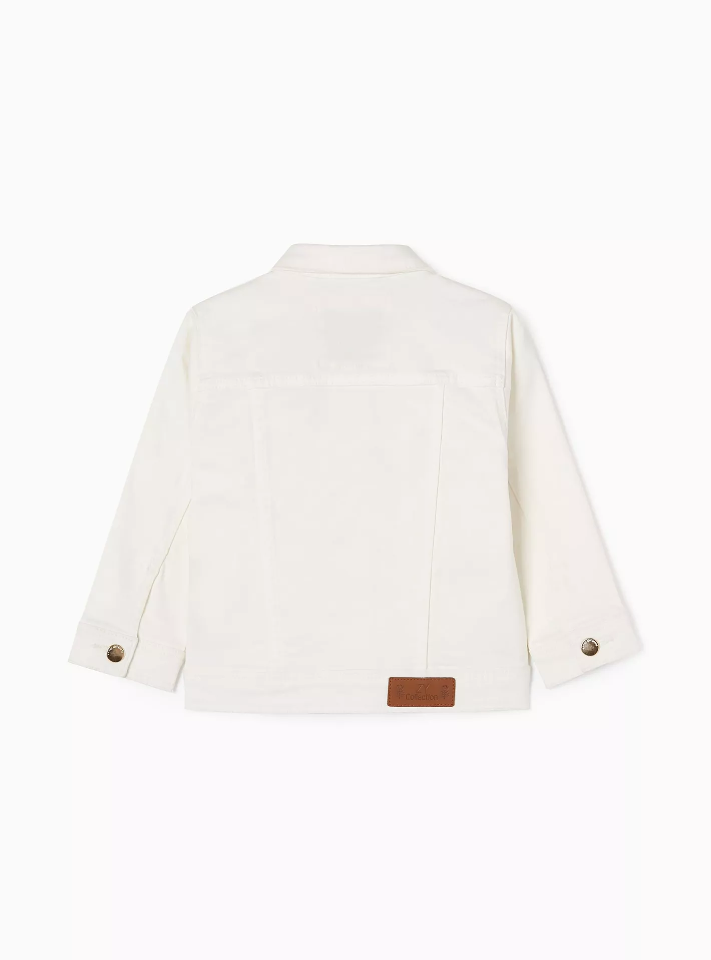 Zippy Solid Collar Neck Denim Jacket-3