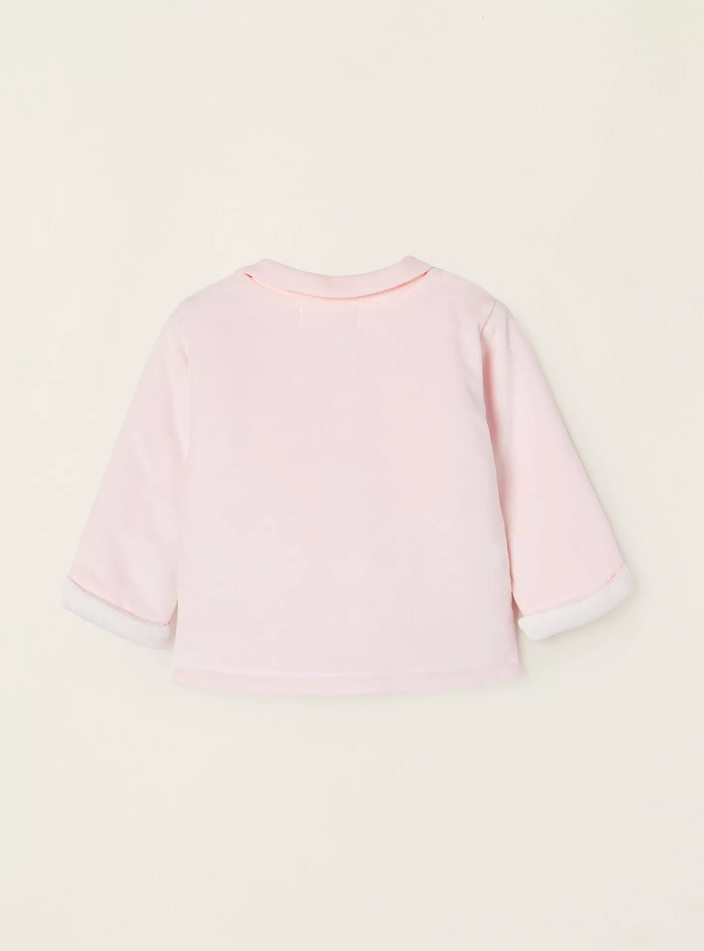 Zippy Solid Collar Neck Velour Jacket-3
