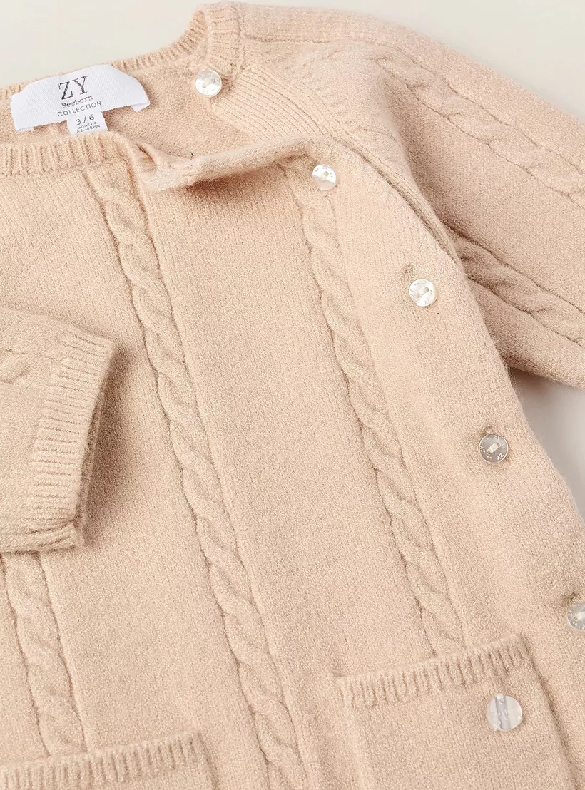 Zippy Solid Long Sleeves Romper-2