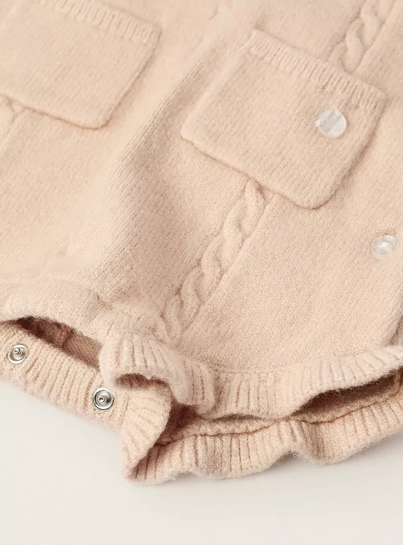 Zippy Solid Long Sleeves Romper-3