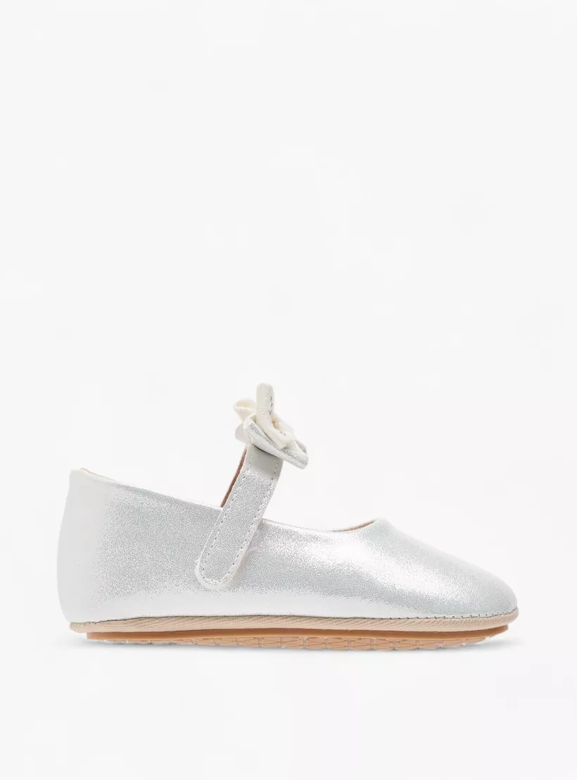 Barefeet Bow Accent Booties with Hook and Loop Closure-2