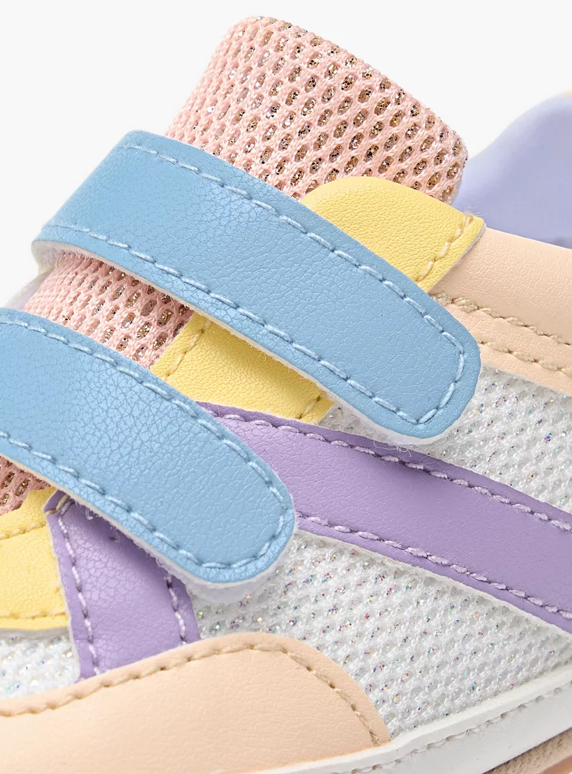 Barefeet Colourblock Shoes with Hook and Loop Closure-3