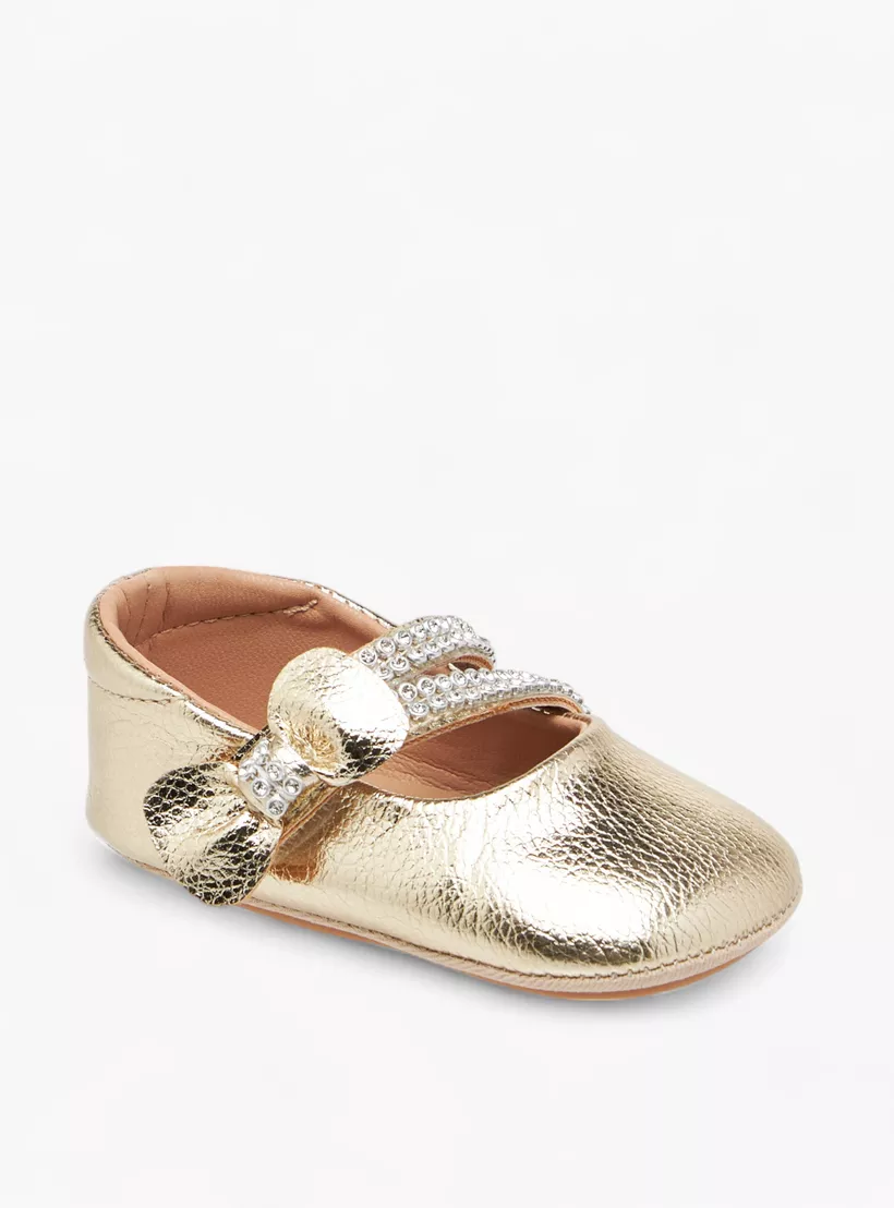 Barefeet Embellished Booties with Hook and Loop Closure-2