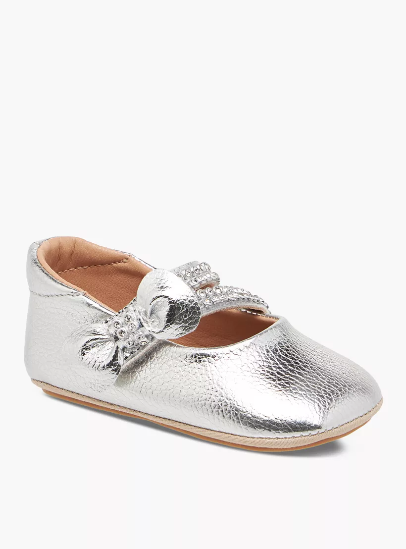 Barefeet Embellished Booties with Hook and Loop Closure-2