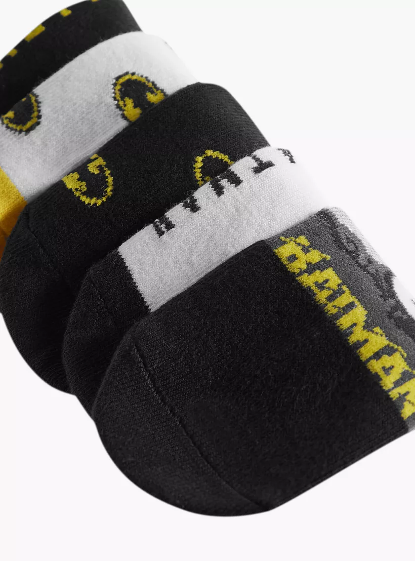 Batman Print Ankle Length Socks - Set of 6-3