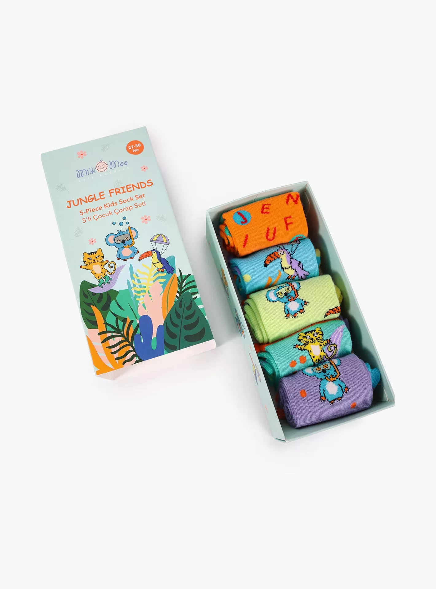 Biggdesign 5 Pair of Printed Socks - Jungle Friends - Multicolour2